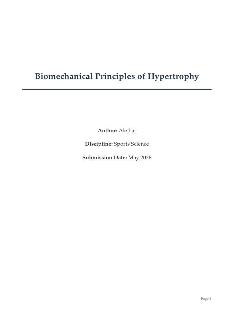 Hypertrophy Science Thesis | PDF