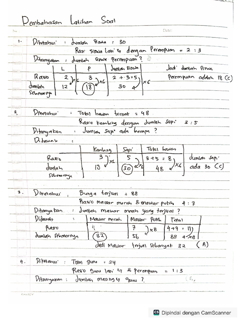 Pembahasan Latihan Soal - Rasio | PDF
