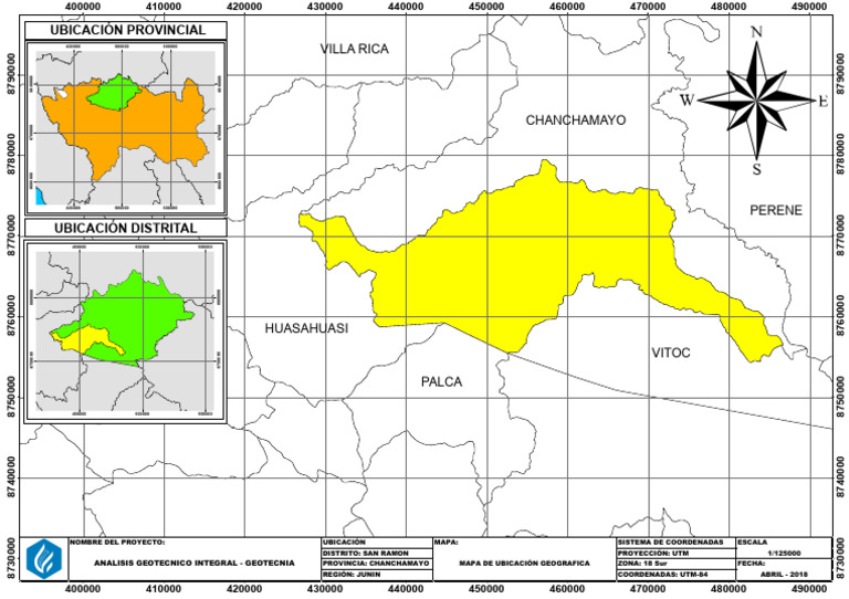 Mapa de Ubicación Geografica - San Ramon | PDF | Cartografía ...