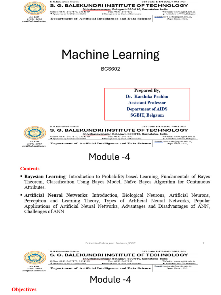 Bcs602 Ml Module 4 Drkp | PDF | Neuron | Axon