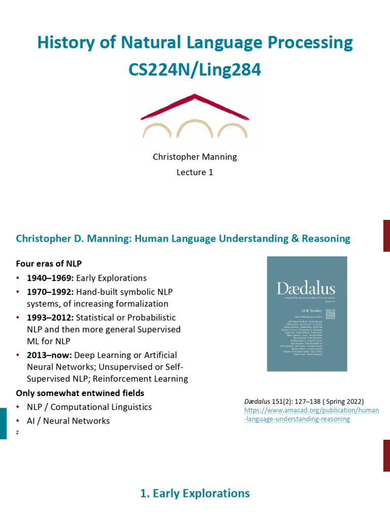 Cs224n 2026 Lecture01 History | PDF | Deep Learning | Speech Recognition