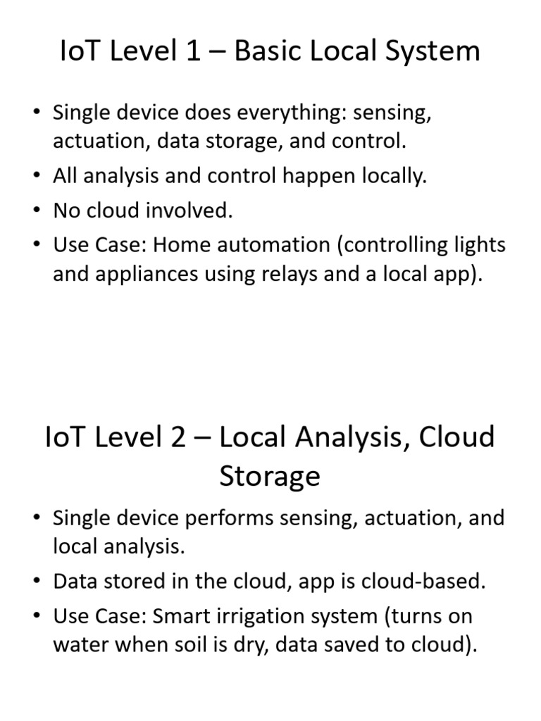 IoT Levels 1 to 6 Summary | PDF