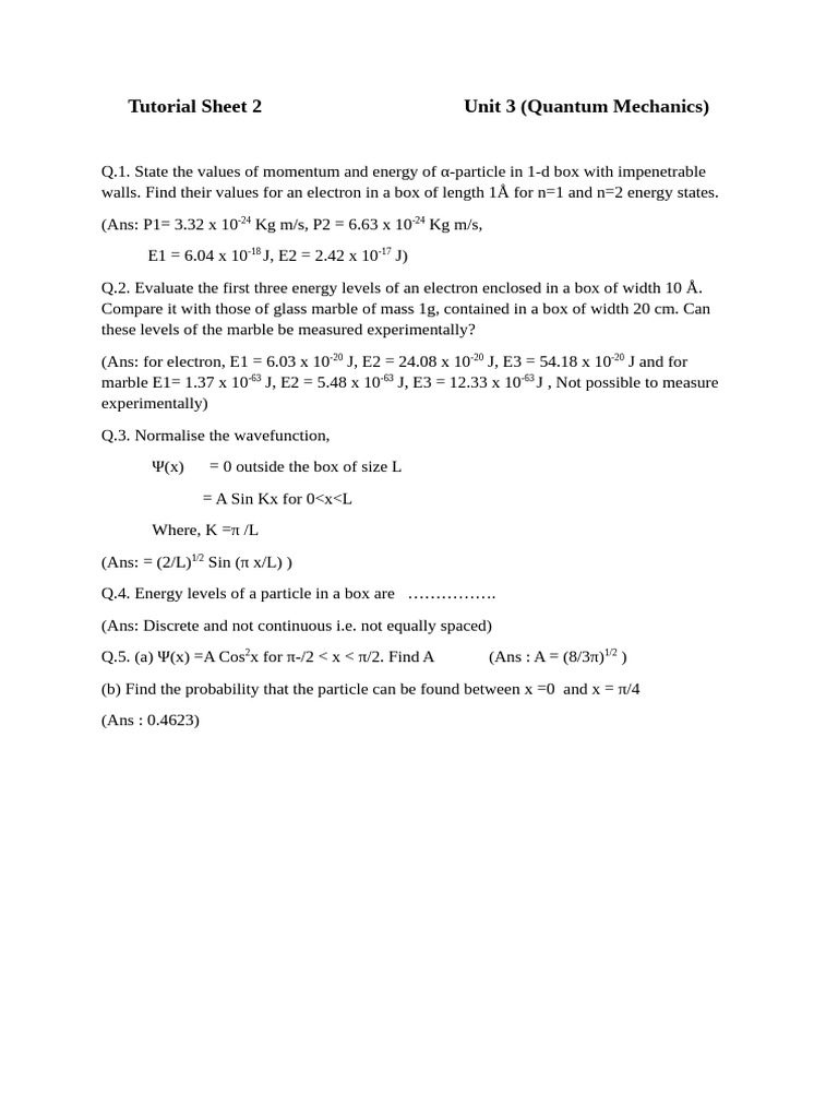 Tut 2 Unit 3 QM | PDF