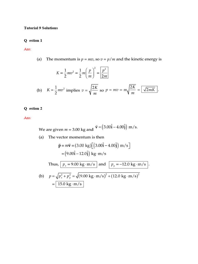 Tutorial CH9 Memo | PDF