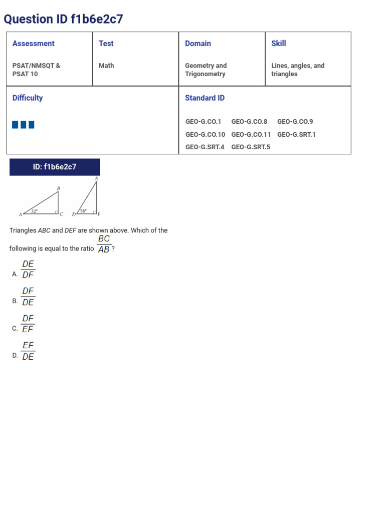 PSAT Geometry | PDF | Triangle | Area