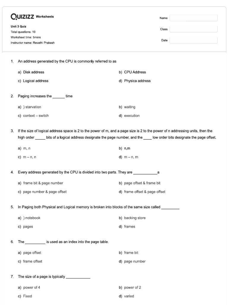 OS - unit 3 | PDF
