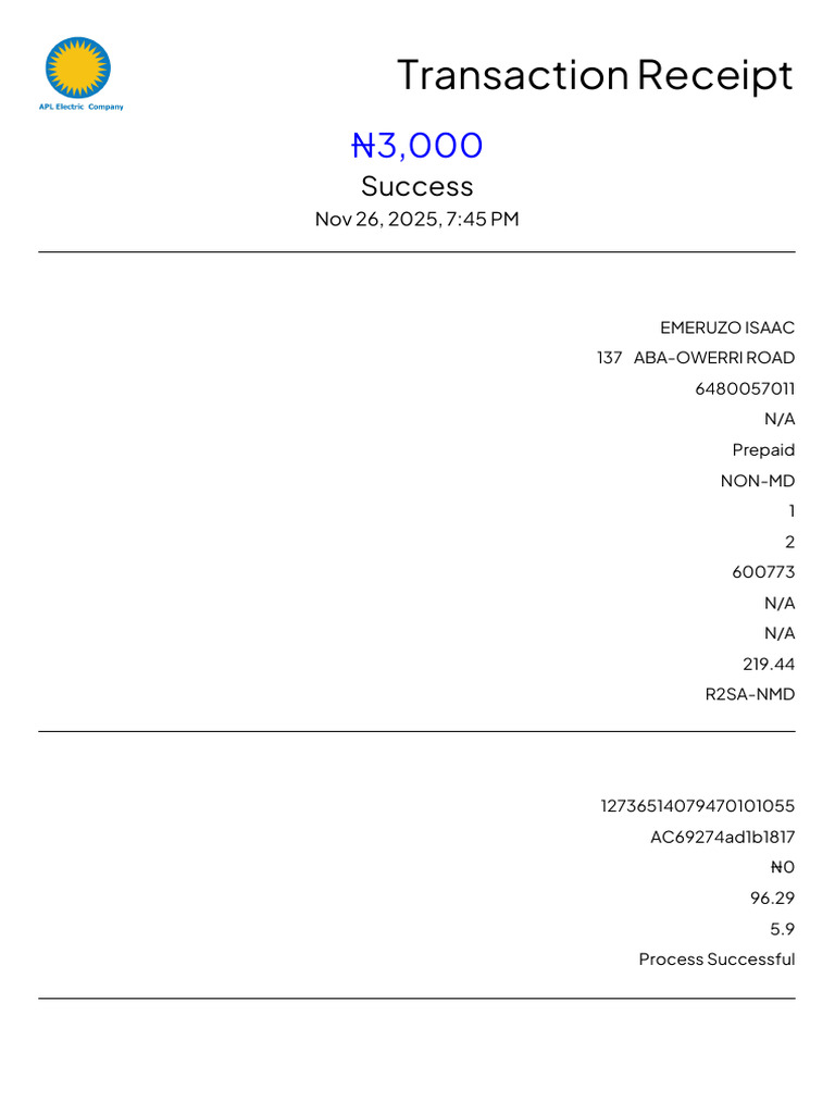 Transaction Receipt 4 | PDF