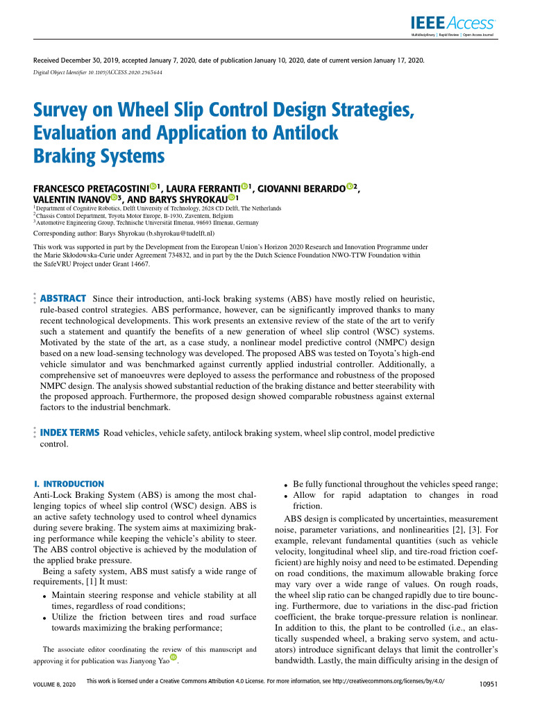 Survey on Wheel Slip Control Design Strategies Evaluation and ...