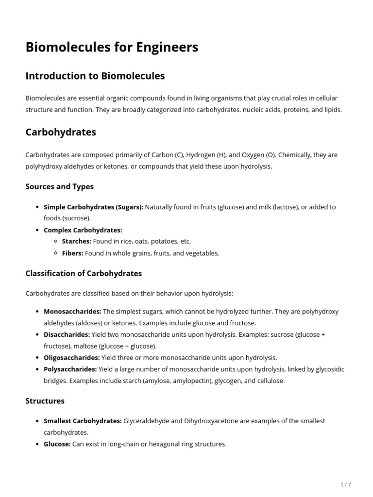 Biomolecules and Their Applications | PDF | Dna | Carbohydrates