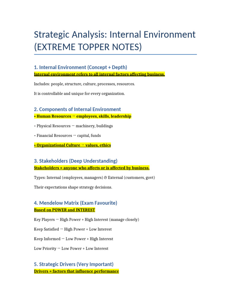 Extreme Topper Notes | PDF | Marketing | Strategic Management