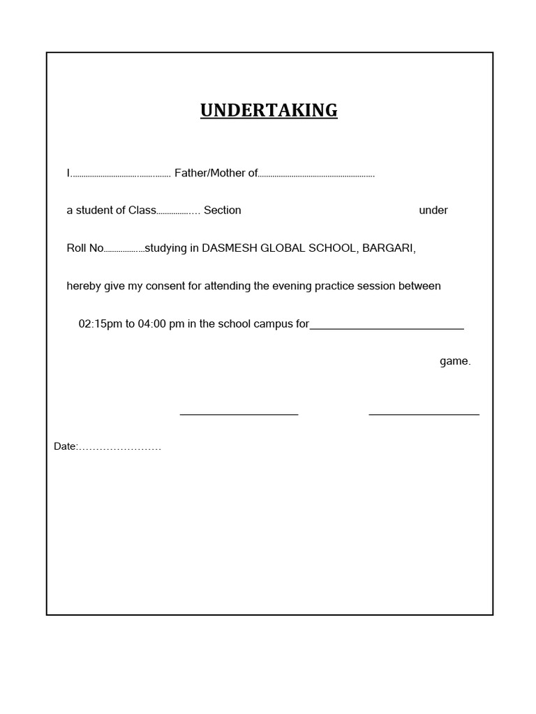 Undertaking Proforma | PDF