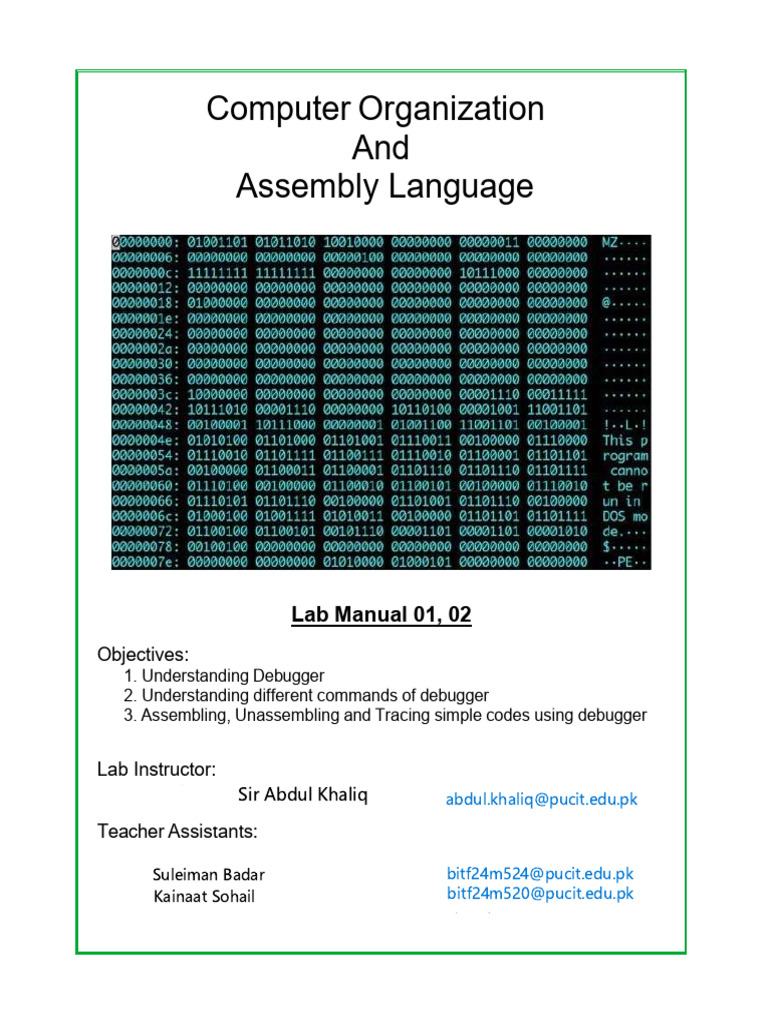 COAL_Lab_01_02 | PDF | Assembly Language | Command Line Interface