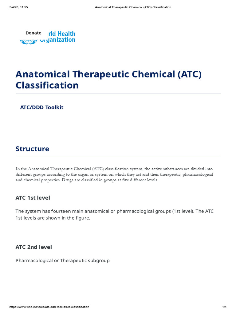 3.2.1 Anatomical Therapeutic Chemical (ATC) Classification | PDF ...