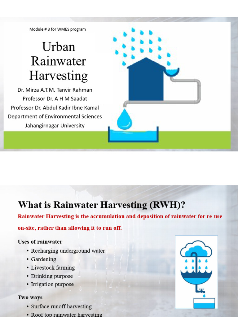 1. Urban Rainwater Harvesting-Assignment | PDF | Surface Runoff | Water