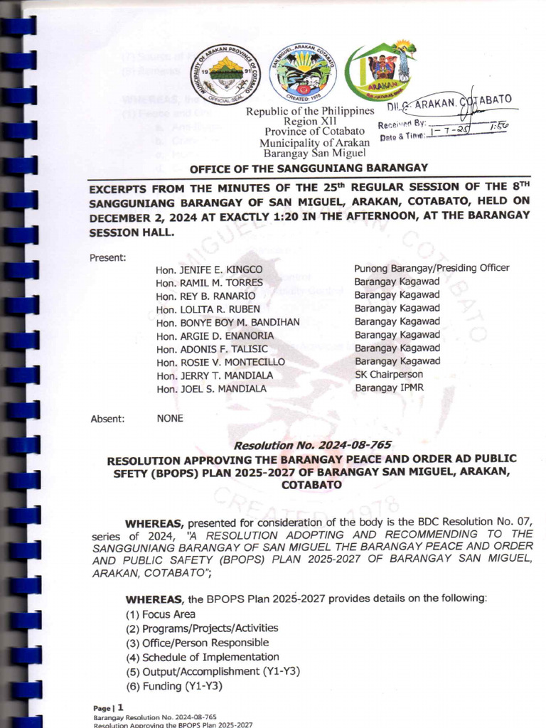 BPOPS PLAN 2025-2027 | PDF
