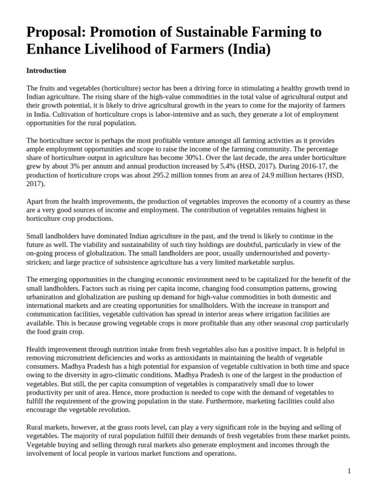 Proposal Farmer Project | PDF | Agriculture | Vegetables