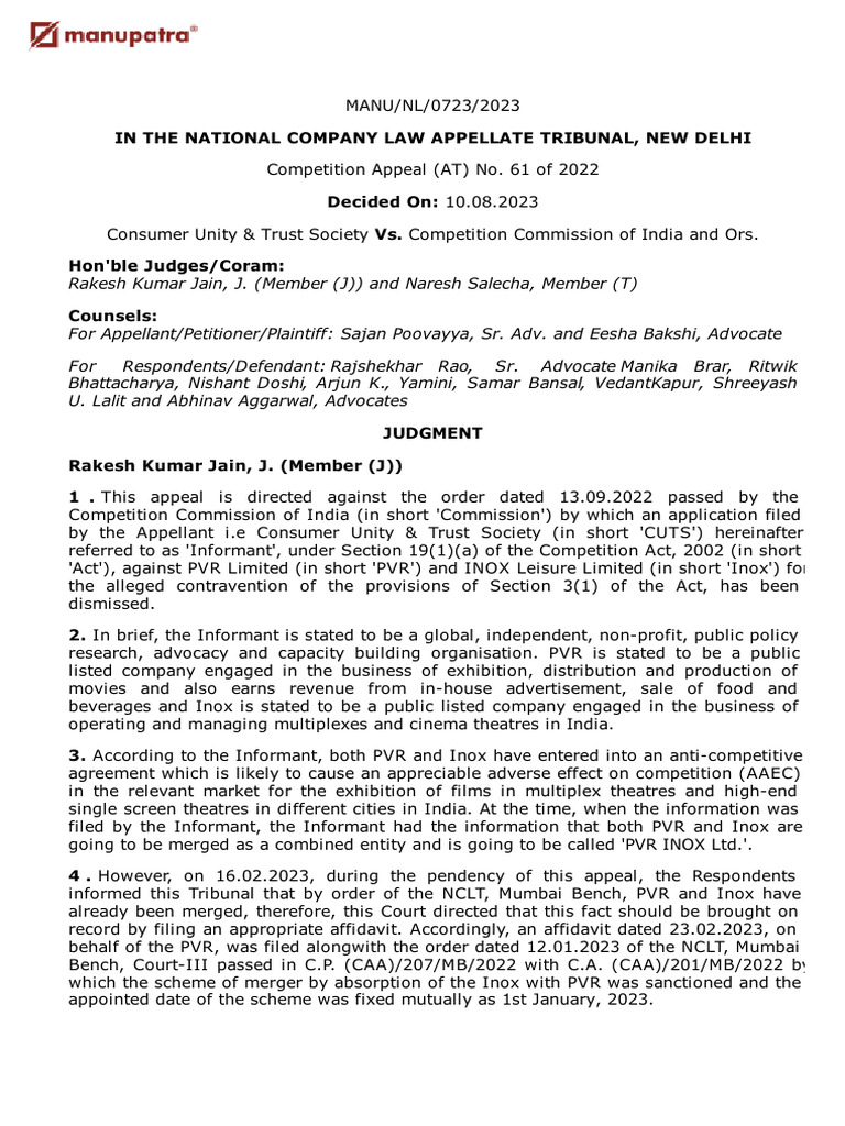 Consumer Unity Trust Society vs CCI | PDF