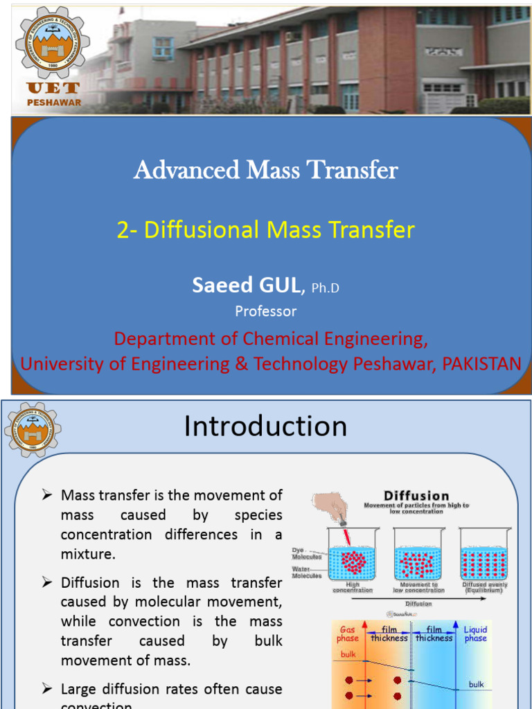 Diffusional Mass Transfer Part I | PDF | Diffusion | Chemistry