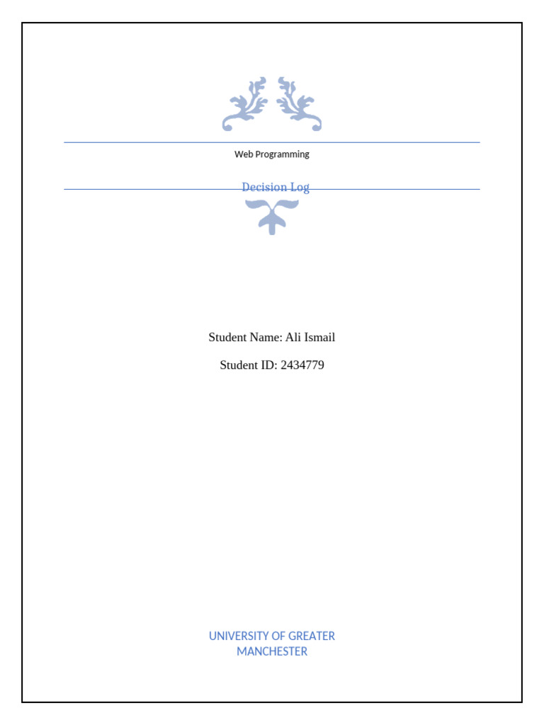 Decision Log | PDF | Databases | Web Development