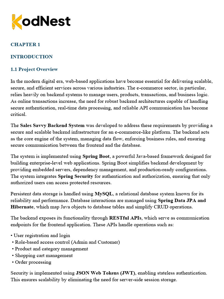 Sales Savvy Backend Project Report | PDF | Databases | Model–View ...