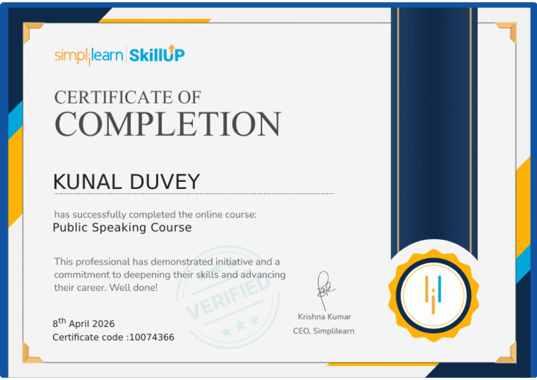 Public Speaking Certificate | PDF