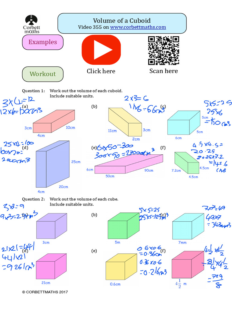 Volume of a Cuboid Pdf1 | PDF | Volume | Quantity