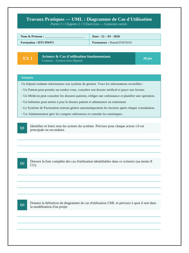 TP Diagramme de Cas D'utilisation | PDF | Cas d'utilisation | Banques