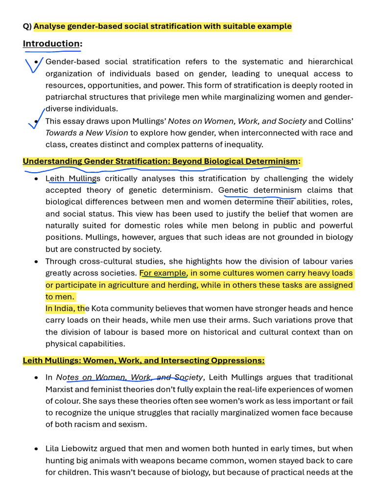 Gender Based Stratification( Gender Chp ) | PDF | Social Stratification ...
