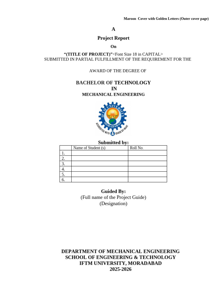 Project cover pages & guidelines- 25-26 | PDF | Publishing