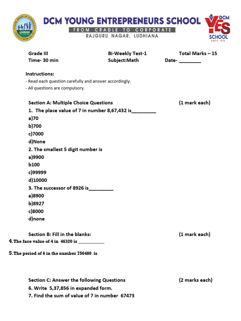 Bi Weekly -G4MathApril 2026-27 | PDF