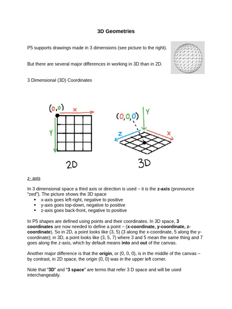 05_01_3D_geometries | PDF | Cartesian Coordinate System | Rotation