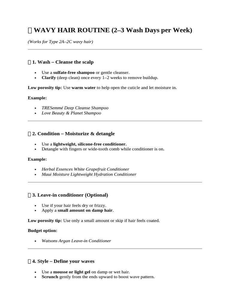 ? Wavy Hair Routine | PDF