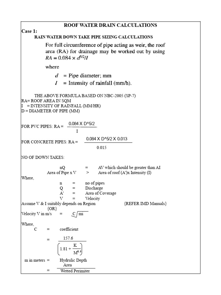 Rain Water Calculations | PDF | Discharge (Hydrology) | Civil Engineering