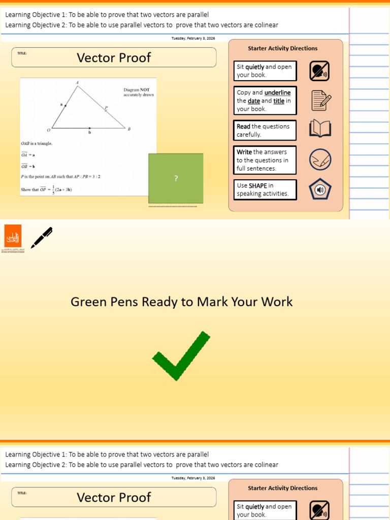 Lesson 2 - Vector Proof - parallel and colinear | PDF | Line (Geometry ...