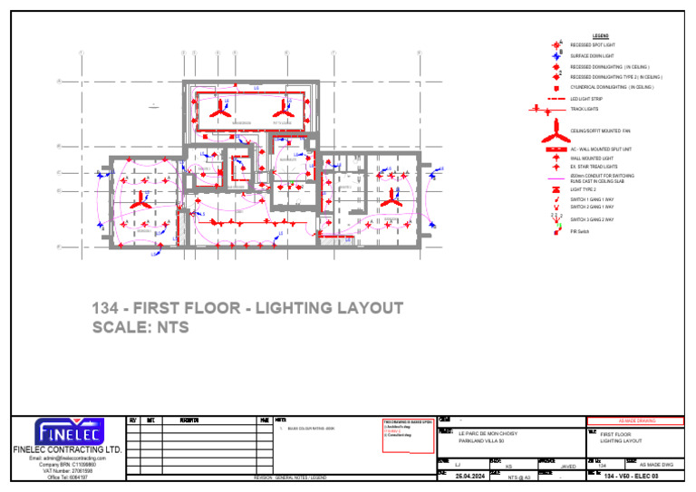 03 b First Floor - Lighting Layout-As Made | PDF