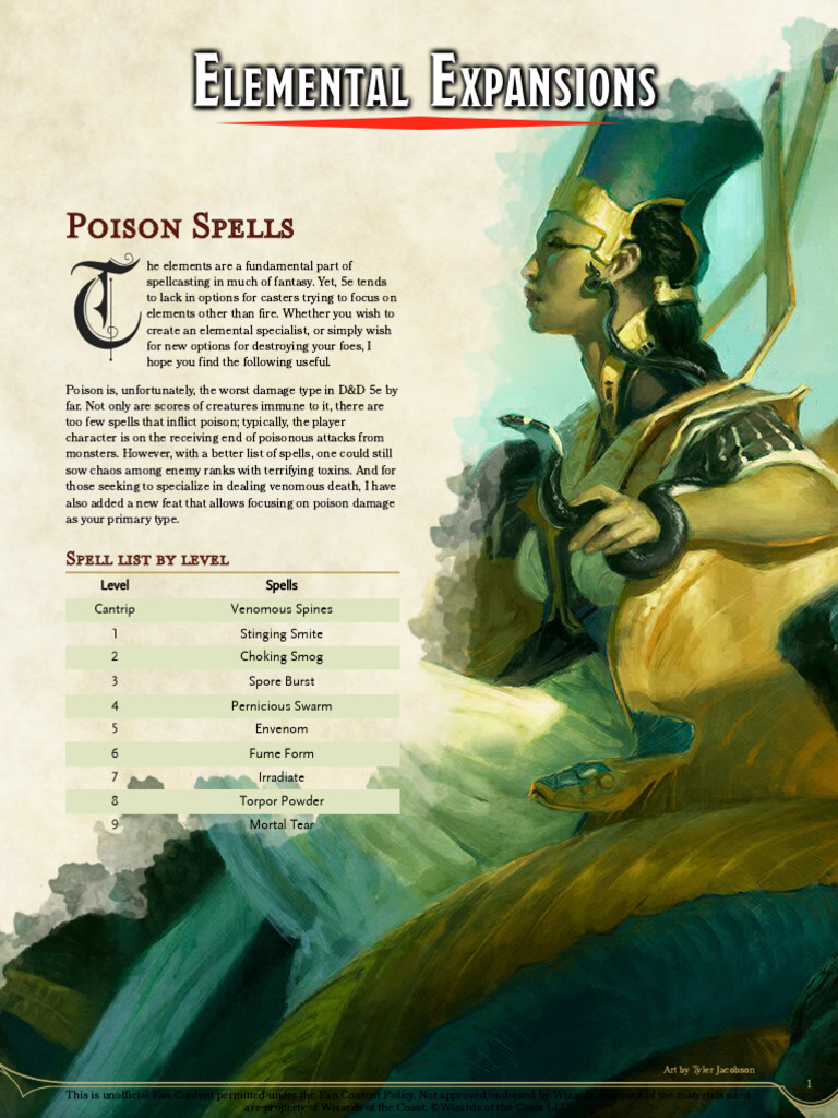 Poison Seplls Expanded Dnd 5e | PDF | Magician (Fantasy) | Dungeons ...