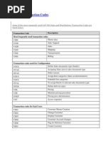 SAP SD Transaction Codes