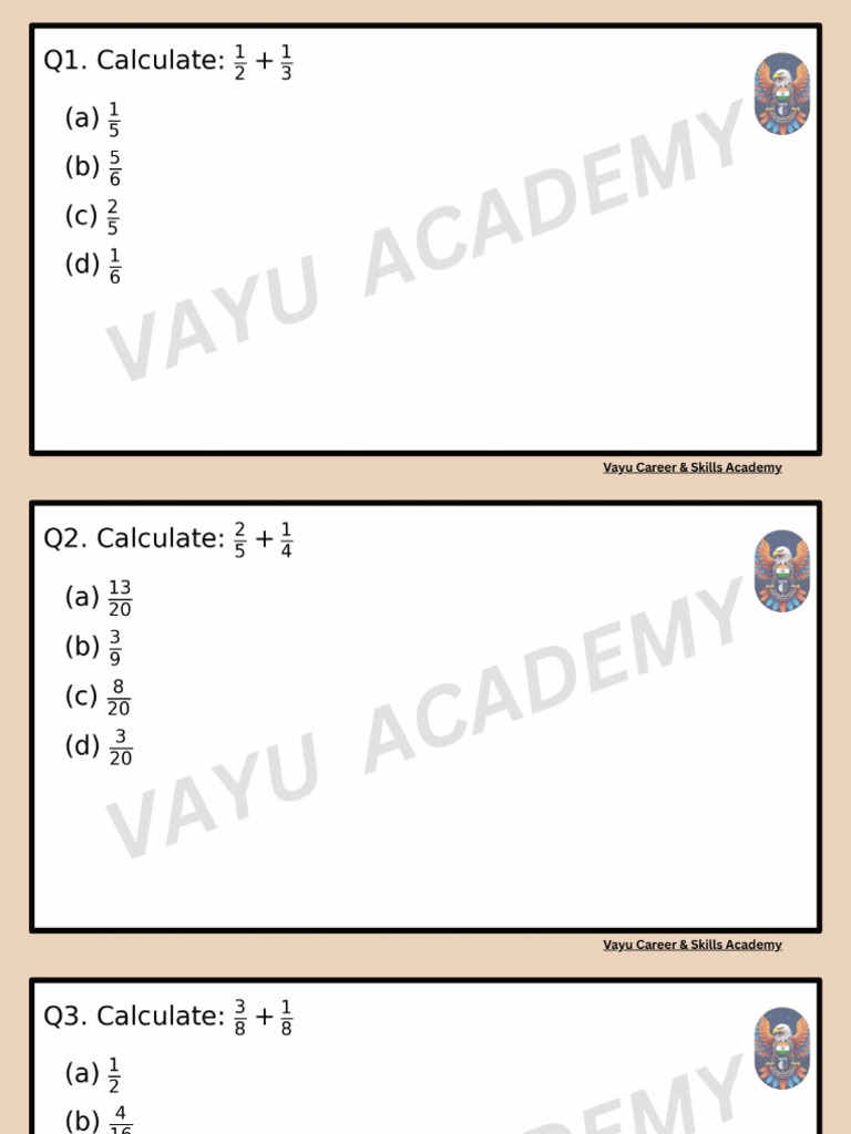 Fractions Arithematic Operation Based Questions . | PDF
