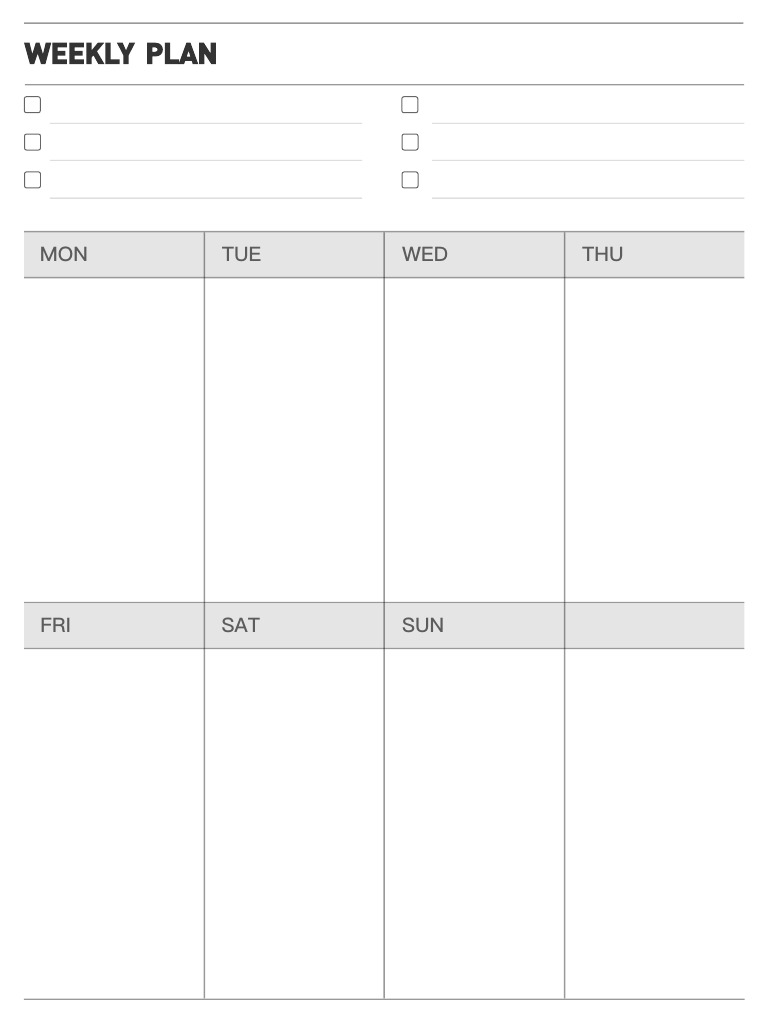Paper Weekly Plan | PDF