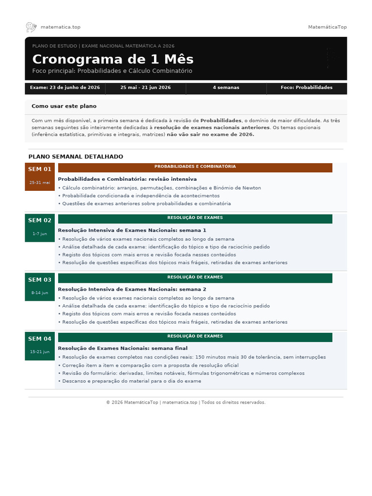 Cronograma 1m Prob Comb........................ | PDF