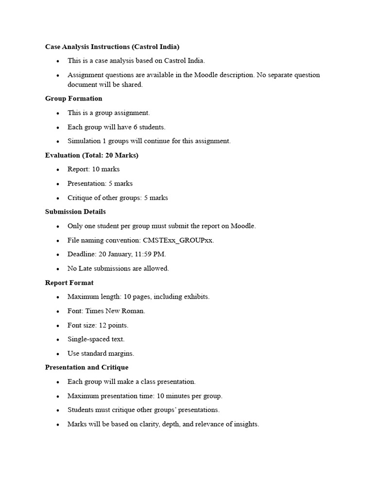 Case Analysis Instructions | PDF