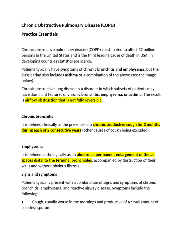 Chronic Obstructive Pulmonary Disease (COPD) | PDF