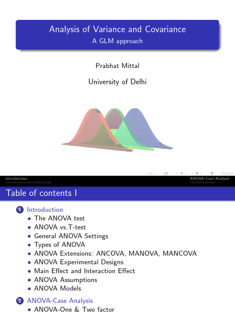 Introduction to ANOVA Models | PDF | Analysis Of Variance | Student's T ...