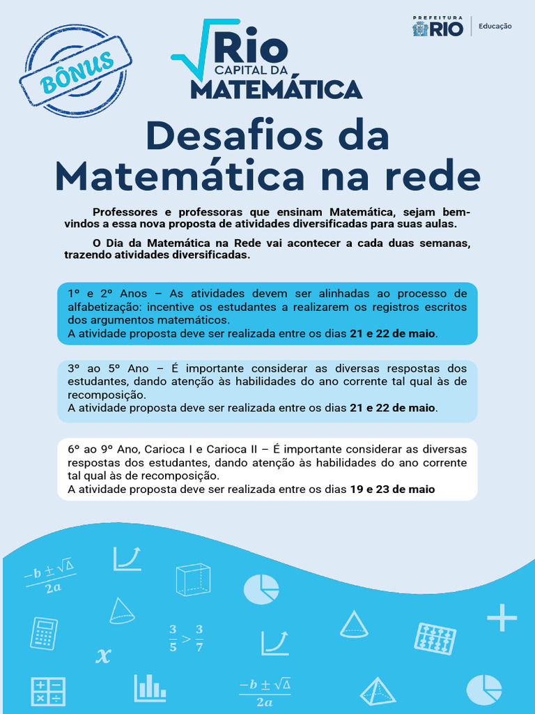 Atividades-rio-capital-da-matematica | PDF | Matemática | Aprendizado