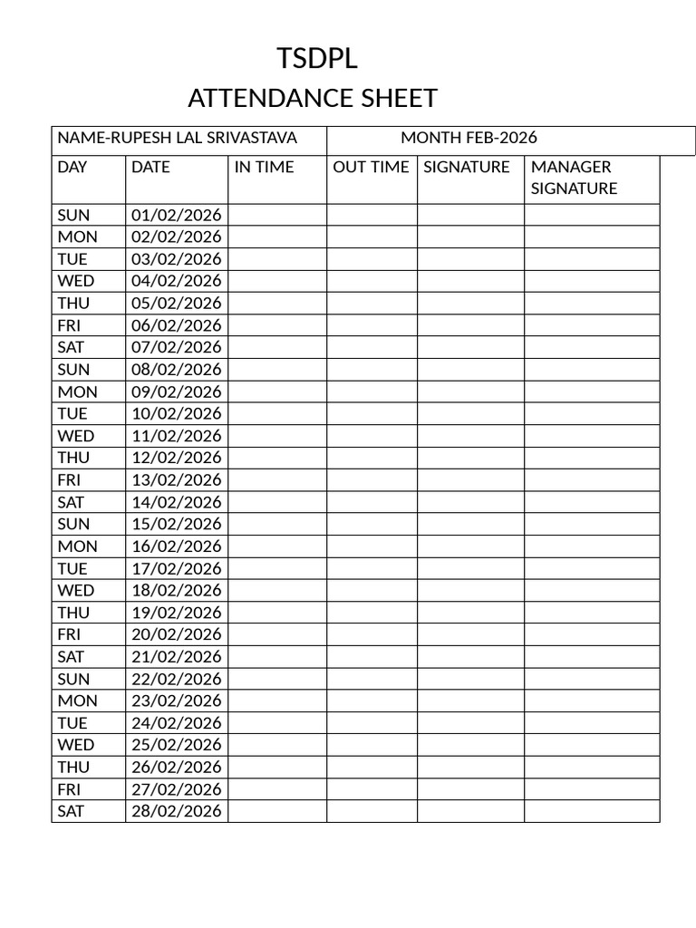 Attendance Sheet | PDF