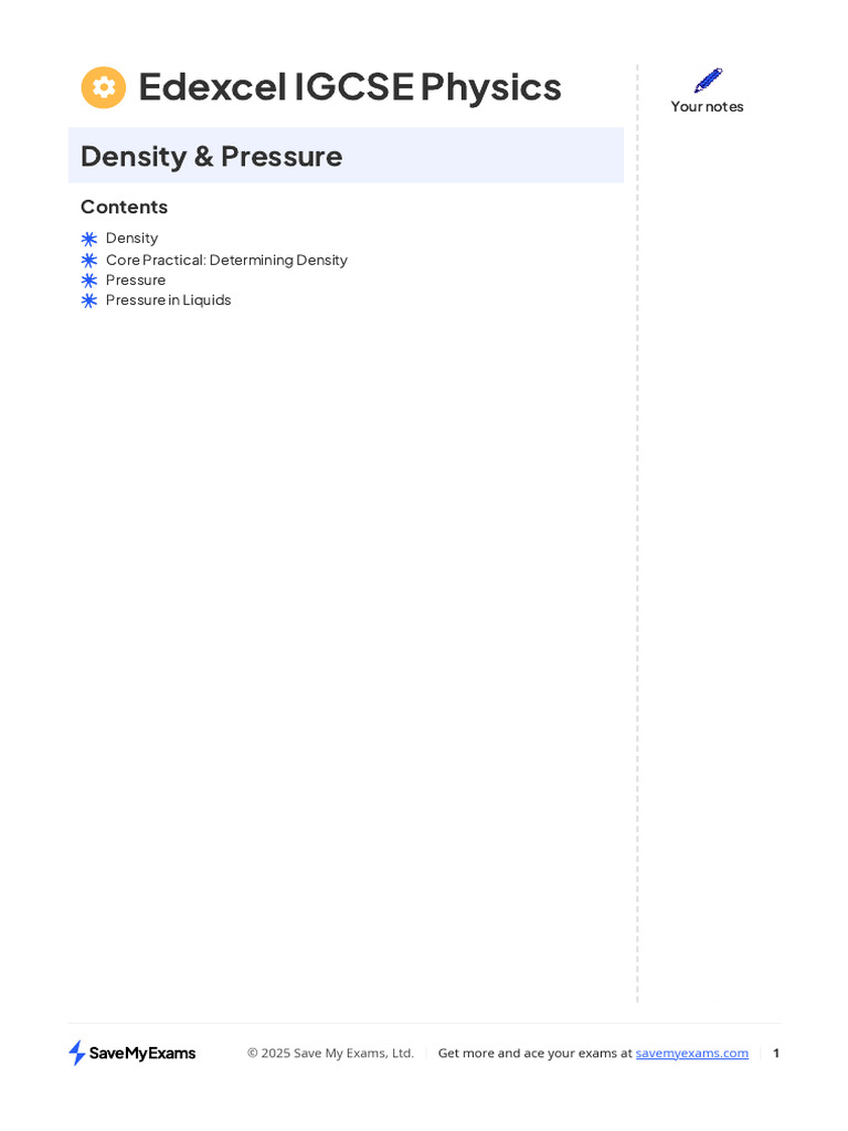 Density and Pressure | PDF | Density | Pressure