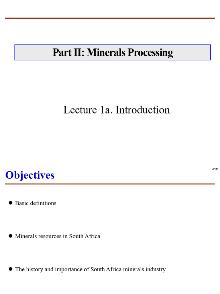 Lecture 1a Introduction | PDF | Ore | Mining