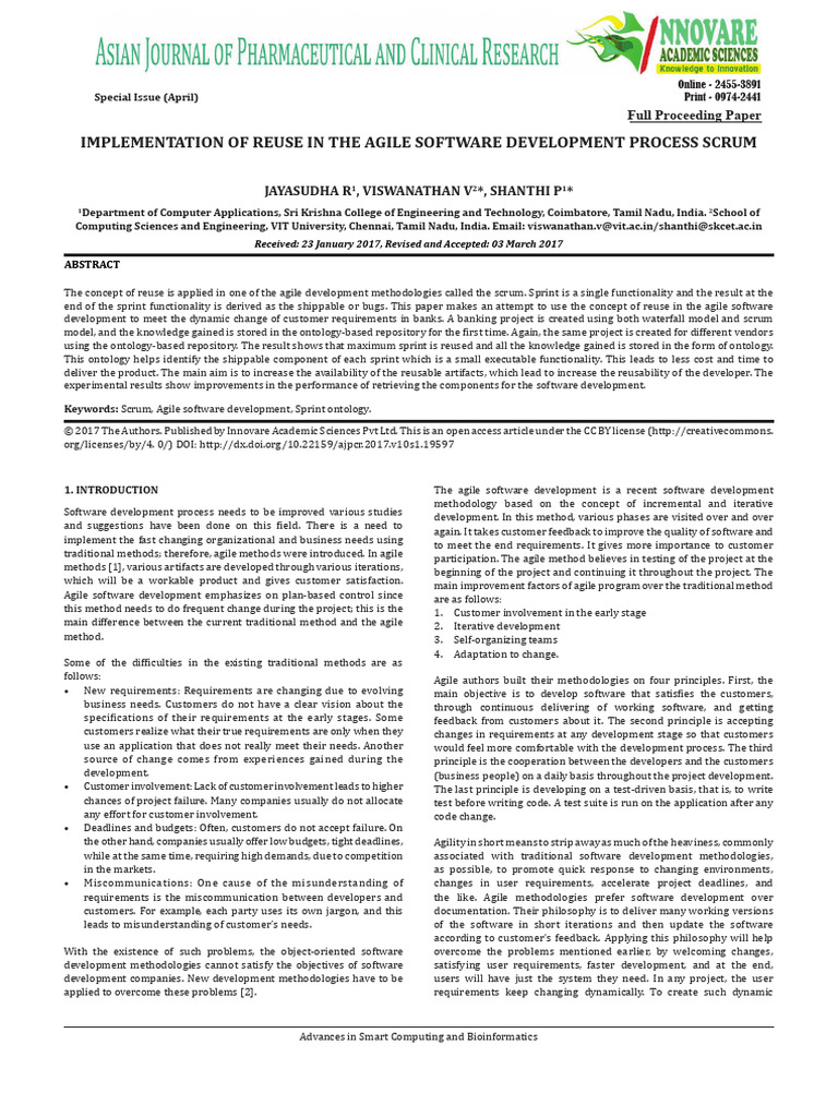 Implementation of Reuse in The Agile Software Development Process Scrum ...