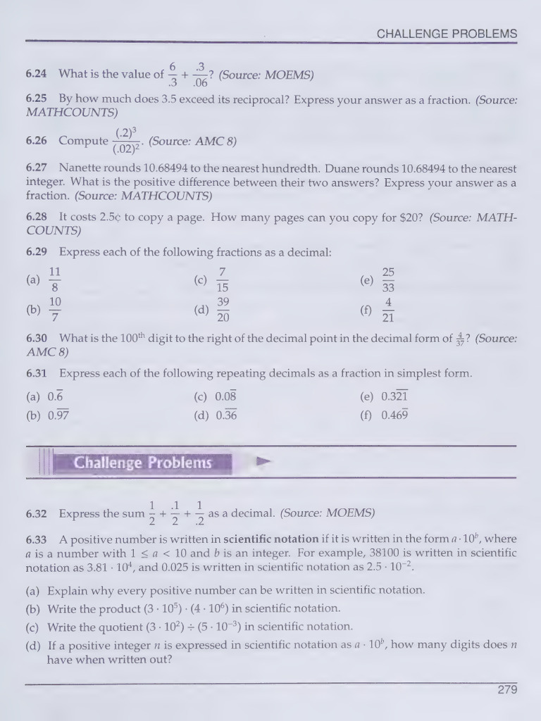 Decimals Challenge Questions | PDF | Decimal | Mathematical Objects