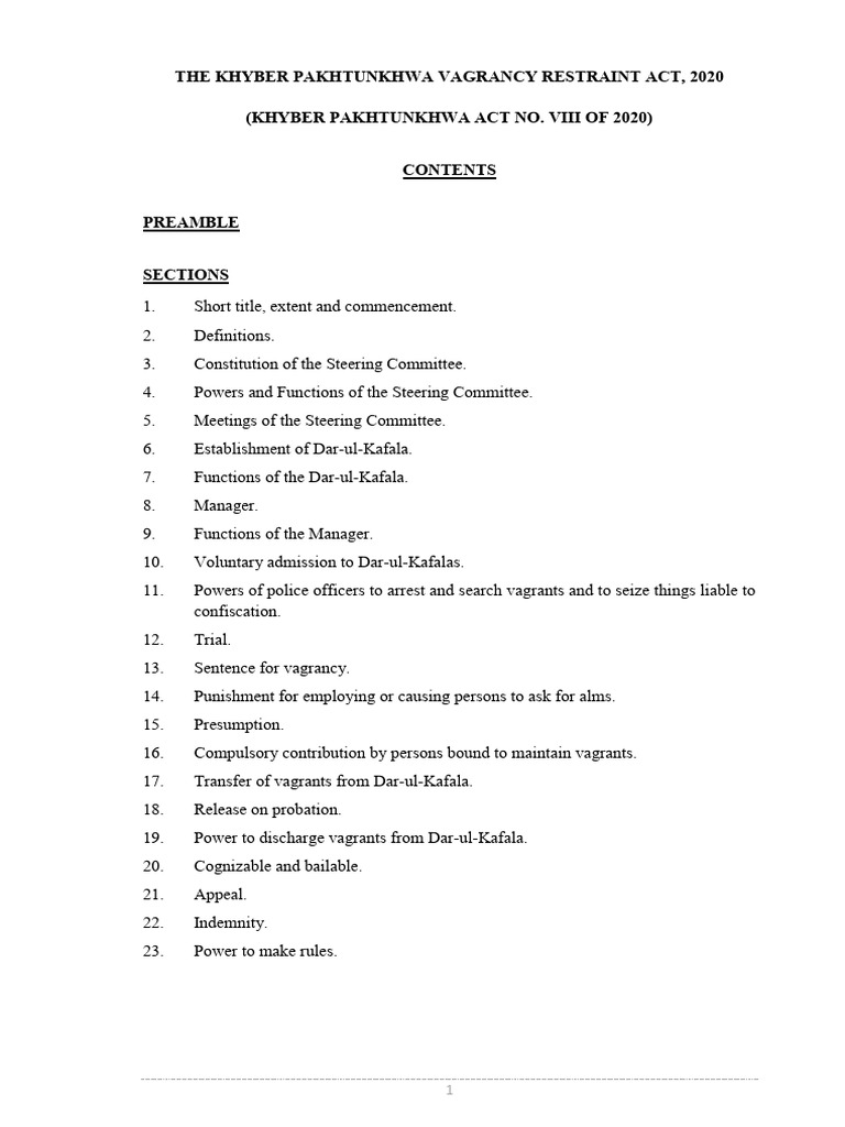 Vagrancy Restraint Act | PDF | Bail | Crimes